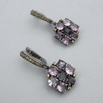 Spinel & Fancy Sapphire Earrings by Val Nunns at The Avenue Gallery, a contemporary fine art gallery in Victoria, BC, Canada.
