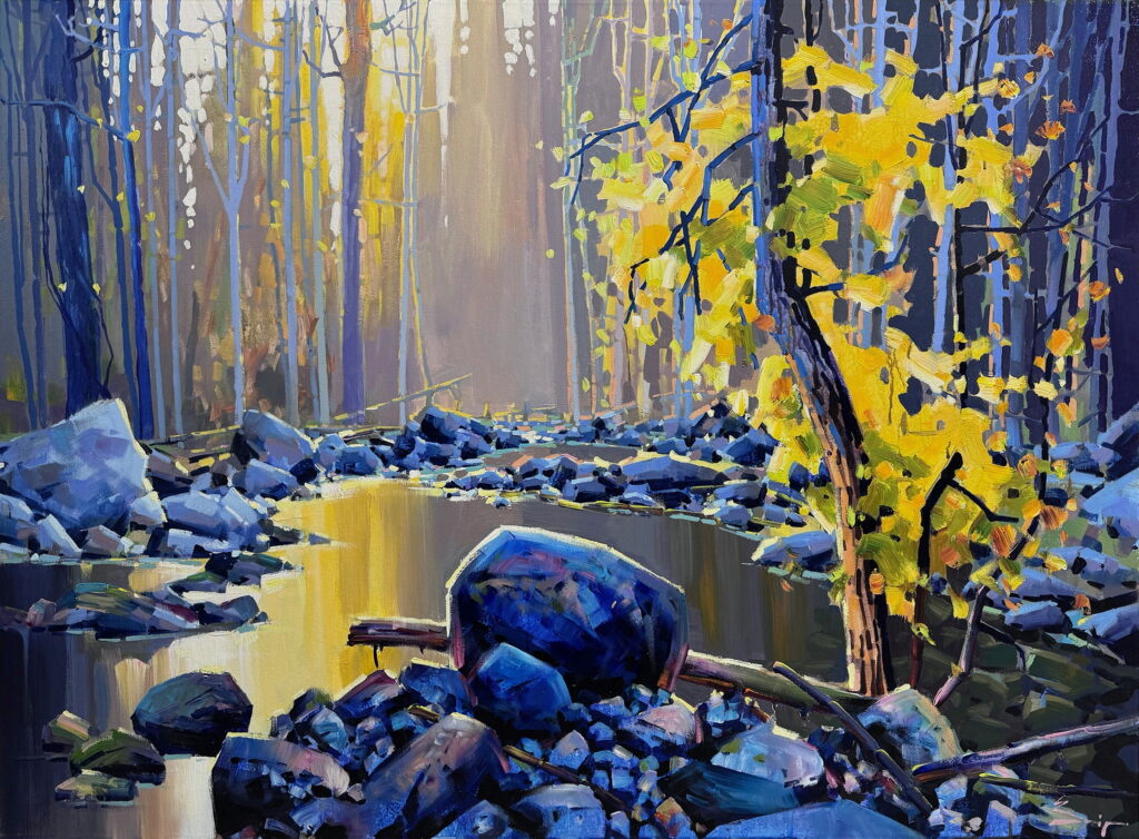 Fall in Lynn Canyon by Bi Yuan Cheng at The Avenue Gallery, a contemporary fine art gallery in Victoria, BC, Canada.