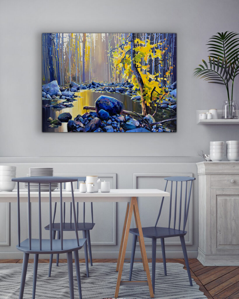 Fall in Lynn Canyon by Bi Yuan Cheng at The Avenue Gallery, a contemporary fine art gallery in Victoria, BC, Canada.