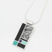 Pinolith, Black Jade, Turquoise & Sugilite Pendant by Brenda Roy at The Avenue Gallery, a contemporary fine art gallery in Victoria, BC, Canada.