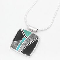 Pinolith, Black Jade & Turquoise Pendant by Brenda Roy at The Avenue Gallery, a contemporary fine art gallery in Victoria, BC, Canada.