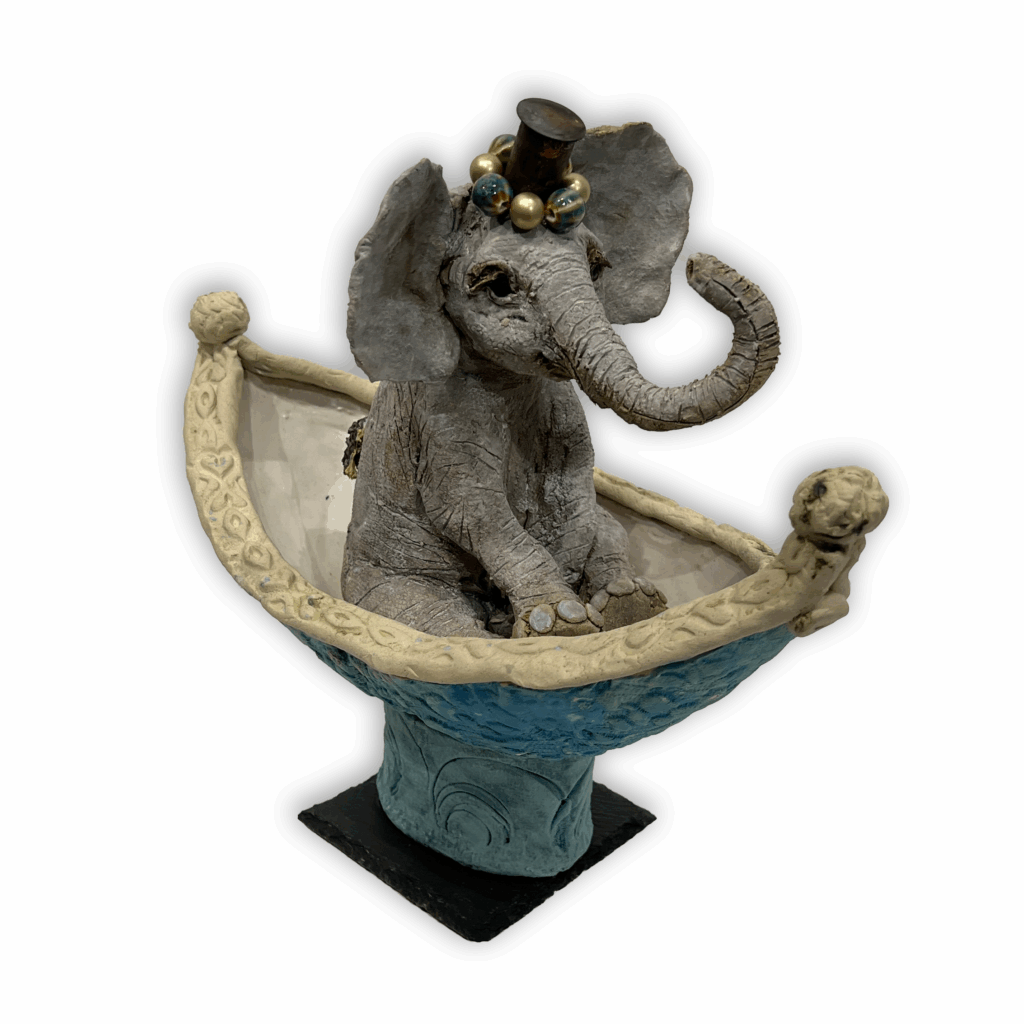 Off to the Circus by Carolyn Houg at The Avenue Gallery, a contemporary fine art gallery in Victoria, BC, Canada.