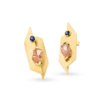 Imperial Topaz & Blue Sapphire Earrings by Bayot Heer at The Avenue Gallery, a contemporary fine art gallery in Victoria, BC, Canada.