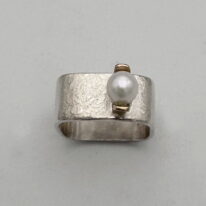 Square Stacker Ring with 14kt Gold and White Pearl by Chi's Creations at The Avenue Gallery, a contemporary fine art gallery in Victoria, BC, Canada.