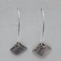 Scribble Small Woven Kite Medium Dangle Earrings by Chi’s Creations at The Avenue Gallery, a contemporary fine art gallery in Victoria, BC, Canada.