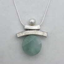 Balanced Inukshuk Necklace with Pearl and Amazonite by Chi’s Creations at The Avenue Gallery, a contemporary fine art gallery in Victoria, BC, Canada.