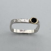 Skinny Square Ring with Blue Sapphire by Chi’s Creations at The Avenue Gallery, a contemporary fine art gallery in Victoria, BC, Canada.