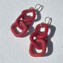 Red Chain Earrings by Minori Takagi at The Avenue Gallery, a contemporary fine art gallery in Victoria, BC, Canada.