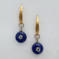 Lapis & Topaz Earrings by Val Nunns at The Avenue Gallery, a contemporary fine art gallery in Victoria, BC, Canada.