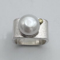 Large Square Ring with Mabe White Pearl by Chi's Creations at The Avenue Gallery, a contemporary fine art gallery in Victoria, BC, Canada.