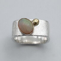 Large Square Ring with Opal by Chi's Creations at The Avenue Gallery, a contemporary fine art gallery in Victoria, BC, Canada.