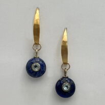 Lapis & Topaz Earrings by Val Nunns at The Avenue Gallery, a contemporary fine art gallery in Victoria, BC, Canada.