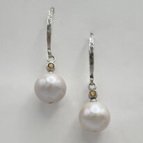 Freshwater Pearl with Citrine Earrings by Val Nunns at The Avenue Gallery, a contemporary fine art gallery in Victoria, BC, Canada.