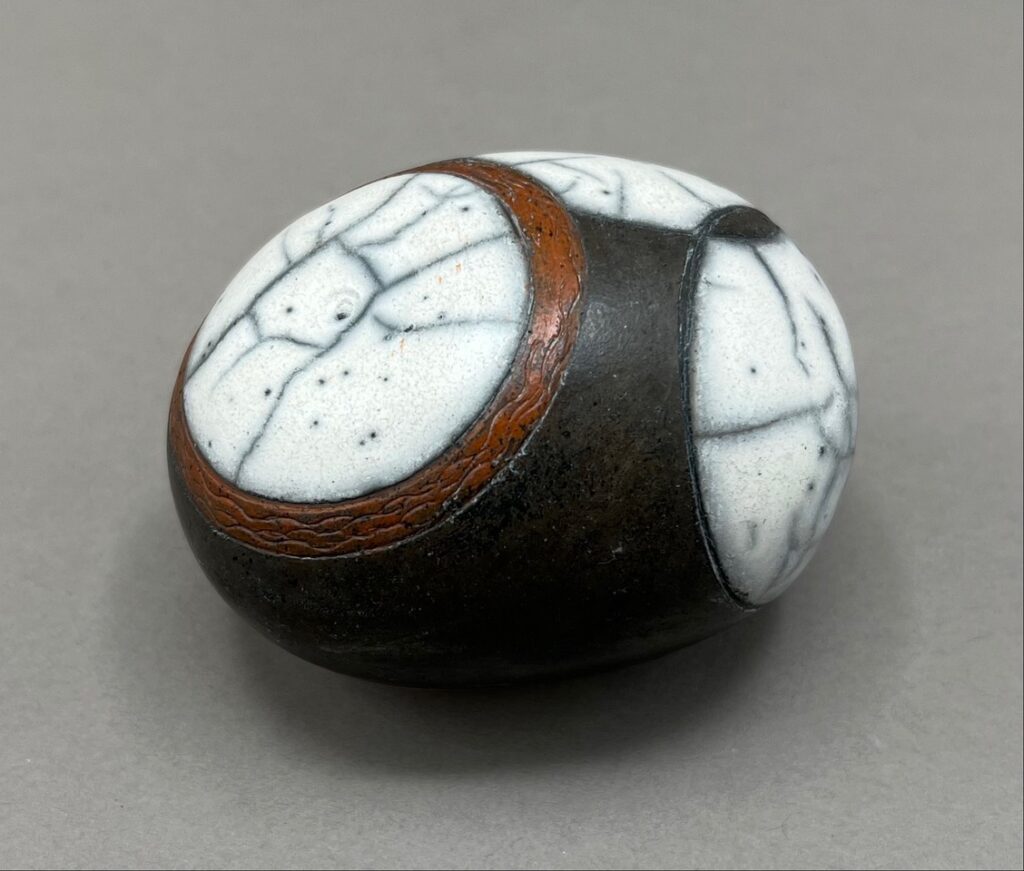 Naked Raku Shaker by Jan Lovewell at The Avenue Gallery, a contemporary fine art gallery in Victoria, BC, Canada.