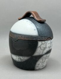 Naked Raku Lidded Jar by Jan Lovewell at The Avenue Gallery, a contemporary fine art gallery in Victoria, BC, Canada.
