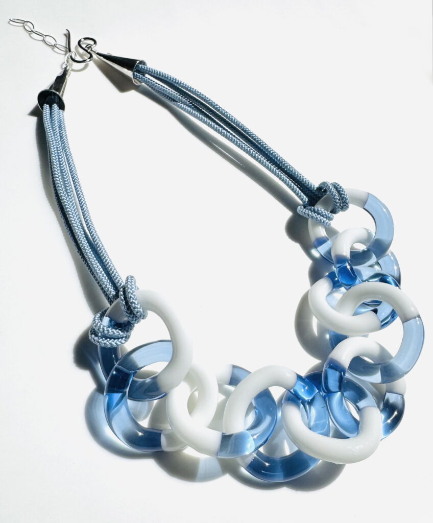 Two Tone Necklace (Blue x White) by Minori Takagi at The Avenue Gallery, a contemporary fine art gallery in Victoria, BC, Canada.