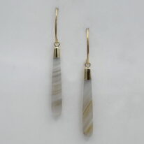 Lace Agate Earrings by Val Nunns at The Avenue Gallery, a contemporary fine art gallery in Victoria, BC, Canada.
