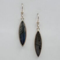 Marquise Cut Labradorite Earrings by Val Nunns at The Avenue Gallery, a contemporary fine art gallery in Victoria, BC, Canada.