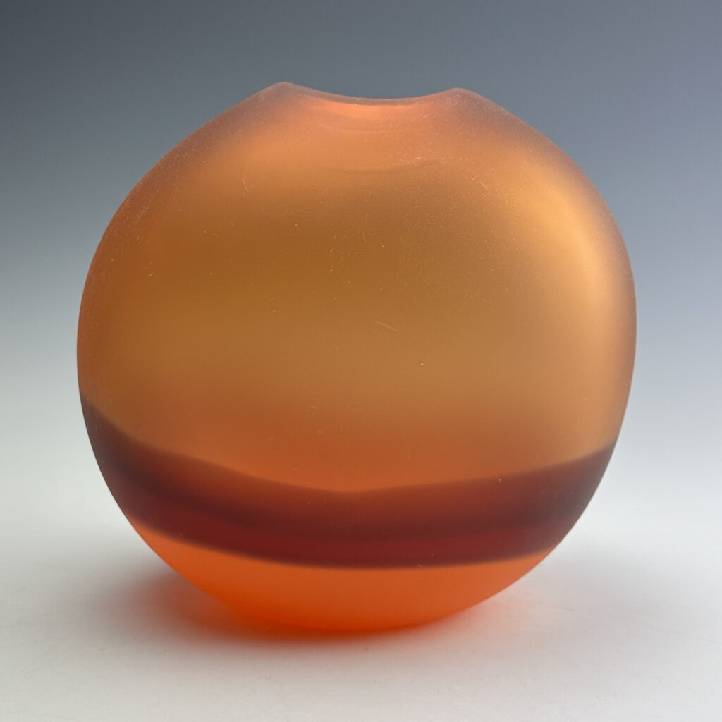 Abstracted Landscape Vase (Orange / Red) by Lisa Samphire at The Avenue Gallery, a contemporary fine art gallery in Victoria, BC, Canada.