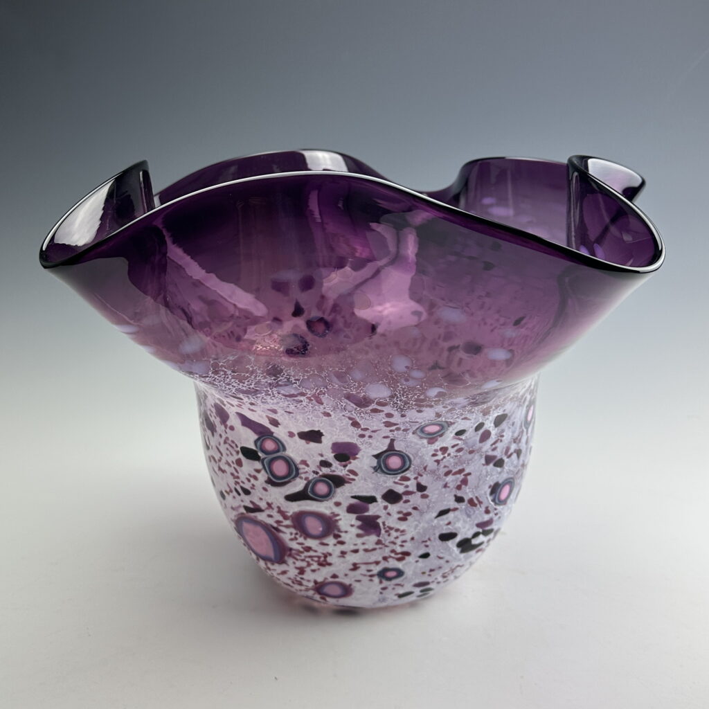 Ruffle Vase (Plum) by Lisa Samphire at The Avenue Gallery, a contemporary fine art gallery in Victoria, BC, Canada.