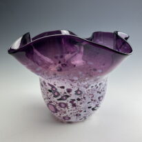 Ruffle Vase (Plum) by Lisa Samphire at The Avenue Gallery, a contemporary fine art gallery in Victoria, BC, Canada.