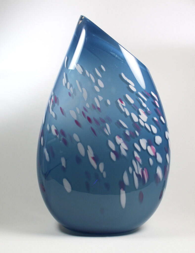 Denim with White and Raspberry Vase (Indigo III) by Guy Hollington at The Avenue Gallery, a contemporary fine art gallery in Victoria, BC, Canada.