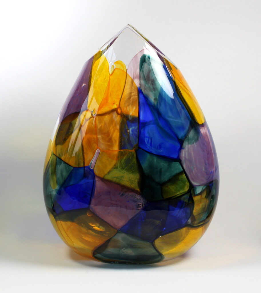 Stain Glass Vase (V-Cut Purple) by Guy Hollington at The Avenue Gallery, a contemporary fine art gallery in Victoria, BC, Canada.