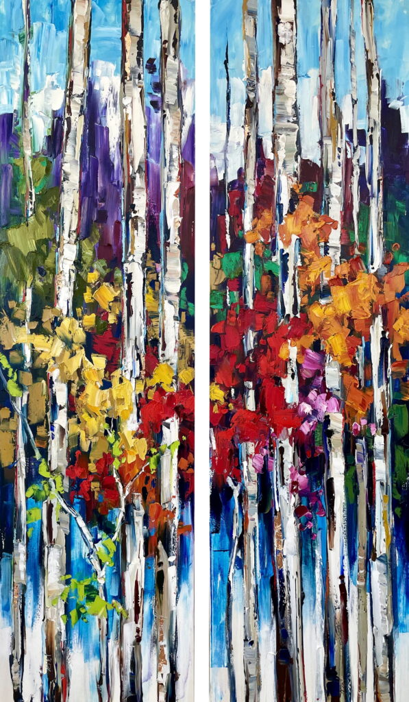 That's What Makes You Different I & II (diptych view) by Kimberly Kiel at The Avenue Gallery, a contemporary fine art gallery in Victoria, BC, Canada.