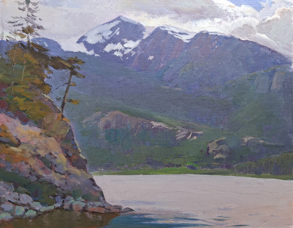 View of Mount McBride by Andrii Yendakov at The Avenue Gallery, a contemporary fine art gallery in Victoria, BC, Canada.