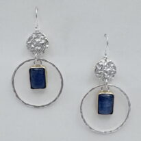 Sun and Moon Earrings with Kyanite by A & R Jewellery at The Avenue Gallery, a contemporary fine art gallery in Victoria, BC, Canada.