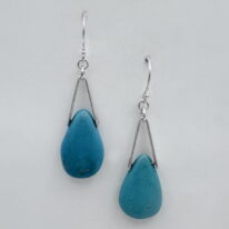 V-Bail Earrings with Turquoise by A & R Jewellery at The Avenue Gallery, a contemporary fine art gallery in Victoria, BC, Canada.