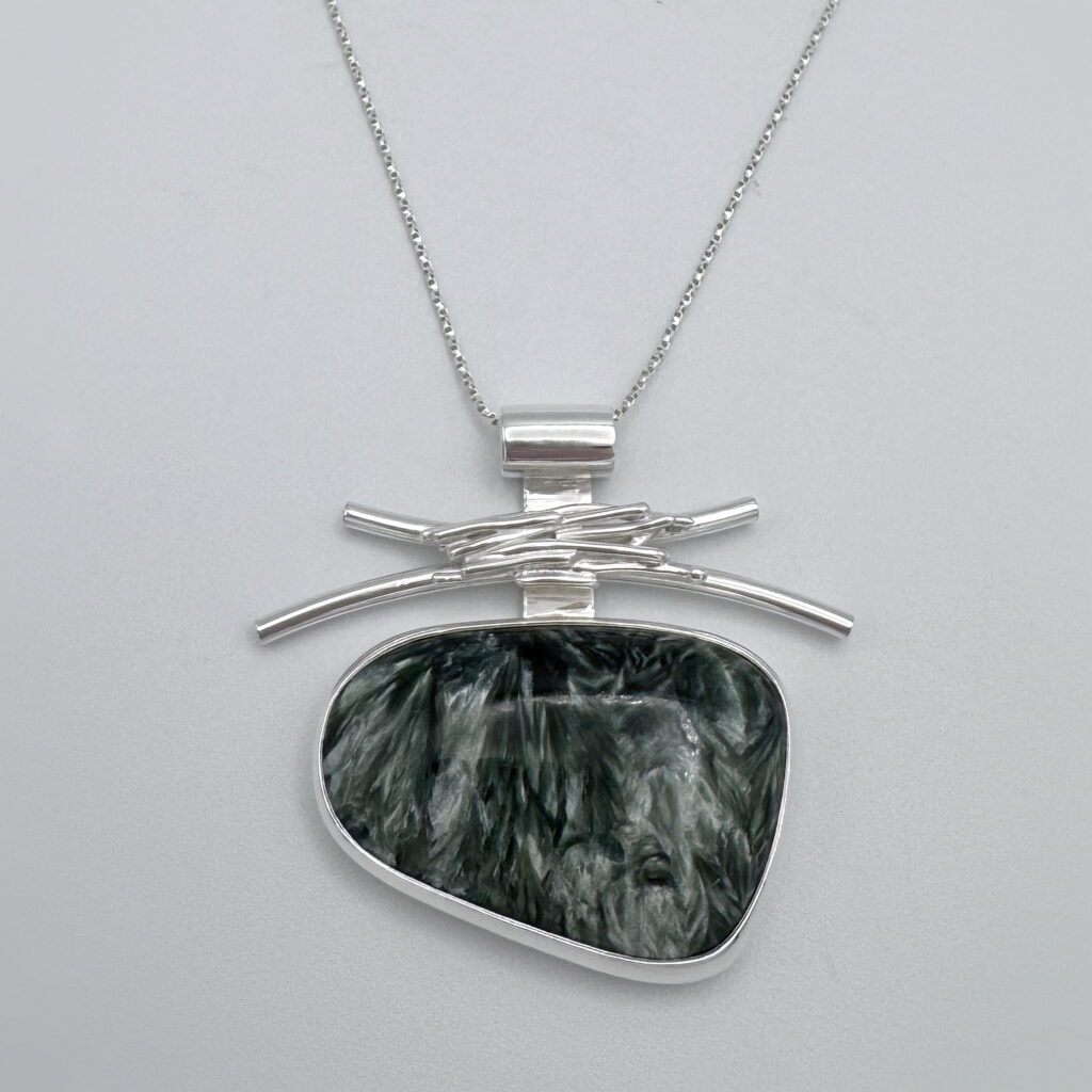 Twigs Pendant with Russian Seraphinite by A & R Jewellery at The Avenue Gallery, a contemporary fine art gallery in Victoria, BC, Canada.