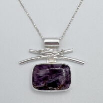 Bark and Twigs Pendant with Charoite by A & R Jewellery at The Avenue Gallery, a contemporary fine art gallery in Victoria, BC, Canada.