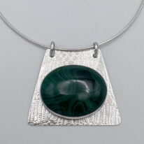 Rectangle Pendant with Malachite by A & R Jewellery at The Avenue Gallery, a contemporary fine art gallery in Victoria, BC, Canada.