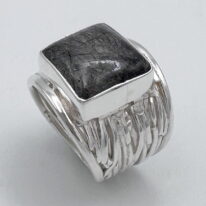 Twig Band Ring with Tourmilated Quartz by A & R Jewellery at The Avenue Gallery, a contemporary fine art gallery in Victoria, BC, Canada.