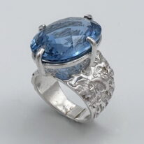 Lunar Band Ring with London Blue Topaz by A & R Jewellery at The Avenue Gallery, a contemporary fine art gallery in Victoria, BC, Canada.