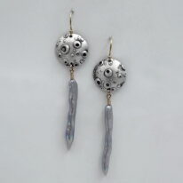 Focus Earrings with Biwa Pearls by Air & Earth Design at The Avenue Gallery, a contemporary fine art gallery in Victoria, BC, Canada.