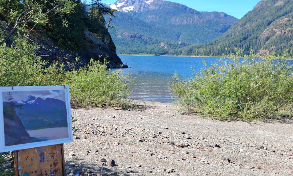 View of Mount McBride by Andrii Yendakov at The Avenue Gallery, a contemporary fine art gallery in Victoria, BC, Canada.
