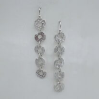 Fine Silver Lilypad Earrings (5 Long) by Veronica Stewart at The Avenue Gallery, a contemporary fine art gallery in Victoria, BC, Canada.