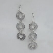Fine Silver Lilypad Earrings (3 Long) by Veronica Stewart at The Avenue Gallery, a contemporary fine art gallery in Victoria, BC, Canada.