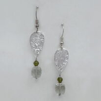 Fine Silver Small Oval Earrings with Prasiolite & Peridot by Veronica Stewart at The Avenue Gallery, a contemporary fine art gallery in Victoria, BC, Canada.