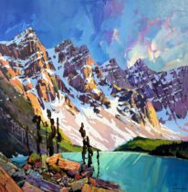 Moraine Lake by Bi Yuan Cheng at The Avenue Gallery, a contemporary fine art gallery in Victoria, BC, Canada.
