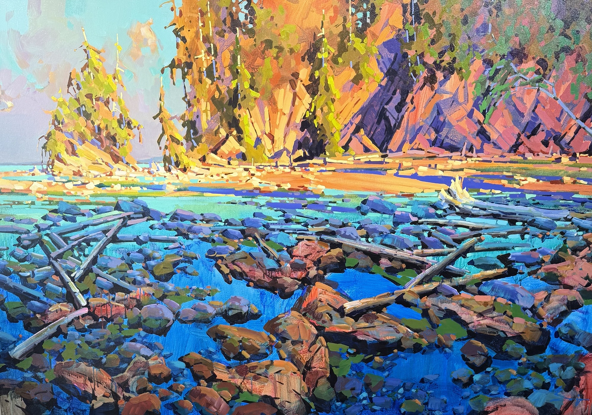 Morning Light at West Coast Trail by Bi Yuan Cheng at The Avenue Gallery, a contemporary fine art gallery in Victoria, BC, Canada.