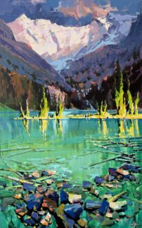 Lake O'Hara by Bi Yuan Cheng at The Avenue Gallery, a contemporary fine art gallery in Victoria, BC, Canada.