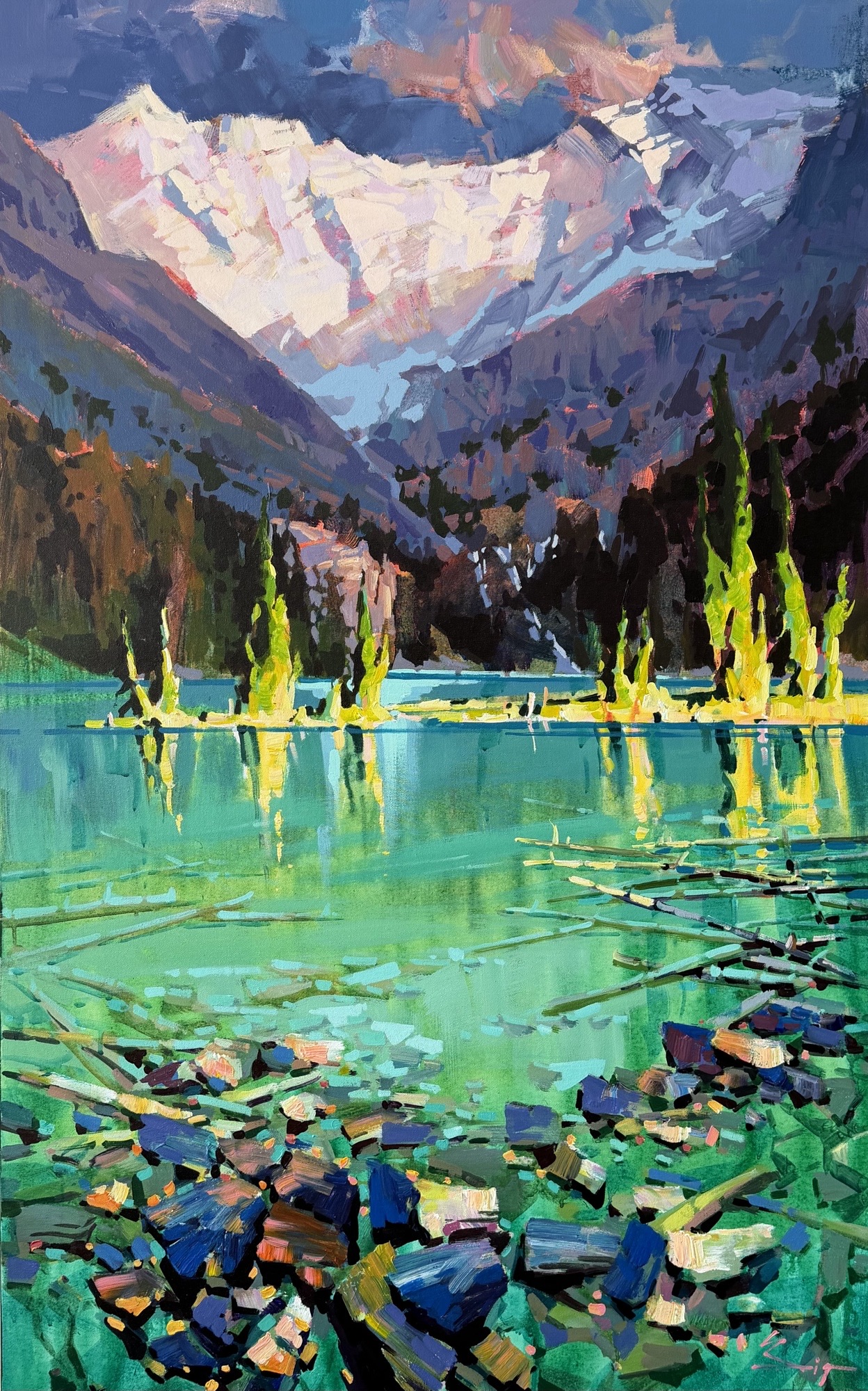 Lake O'Hara by Bi Yuan Cheng at The Avenue Gallery, a contemporary fine art gallery in Victoria, BC, Canada.