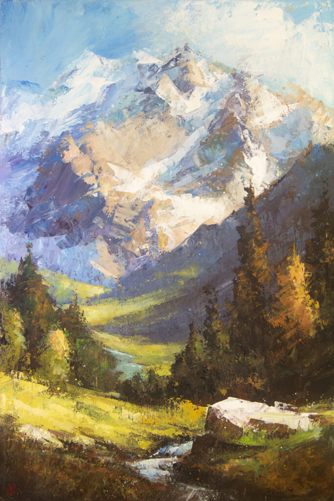 Meet the Mountain by William Liao at The Avenue Gallery, a contemporary fine art gallery in Victoria, BC, Canada.