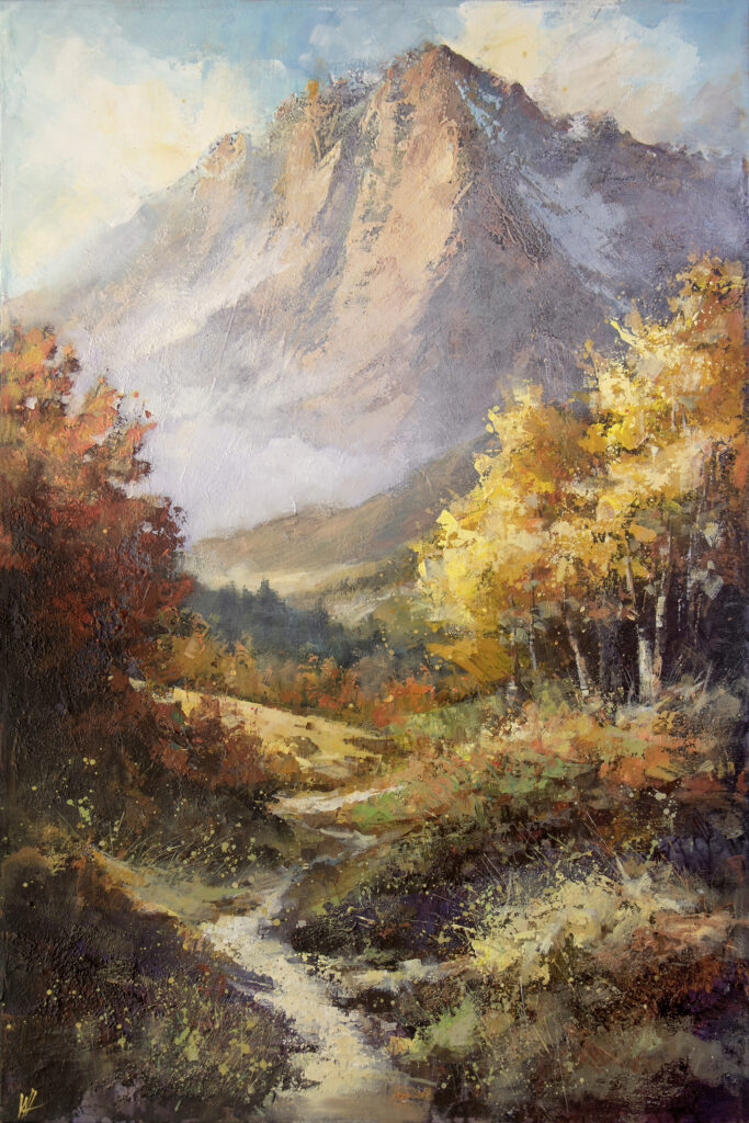 Mountain and Trail by William Liao at The Avenue Gallery, a contemporary fine art gallery in Victoria, BC, Canada.
