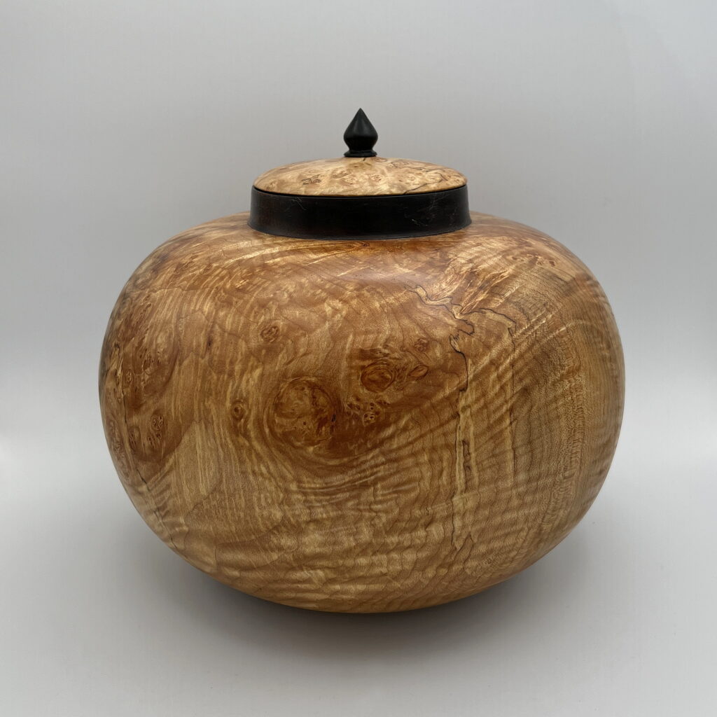 Big Leaf Maple Burl Lidded Vessel by Robert Wilman at The Avenue Gallery, a contemporary fine art gallery in Victoria, BC, Canada.