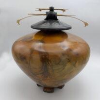 Tall vase with Double Top by Geoff Searle at The Avenue Gallery, a contemporary fine art gallery in Victoria, BC, Canada.