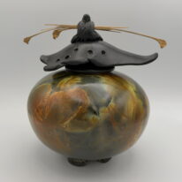 Medium Oval Vase with Top by Geoff Searle at The Avenue Gallery, a contemporary fine art gallery in Victoria, BC, Canada.